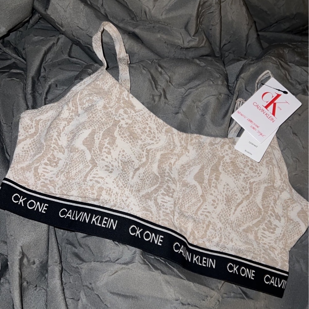 CK snake print bra